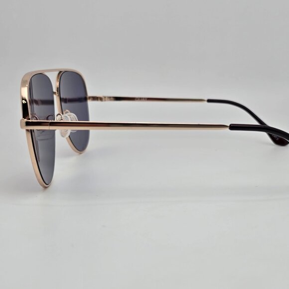 Quay Australia High Key Gold Frame Gold Mirror Lens Oversized Aviator Sunglasses - Picture 5 of 16